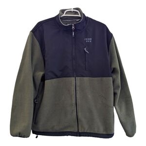 Izod PFX Mens Olive and Black Fleece Jacket, full zip Size Large